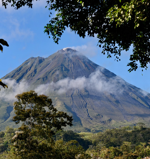 Uitzicht op de vulkaan bij Arenal, Costa Rica