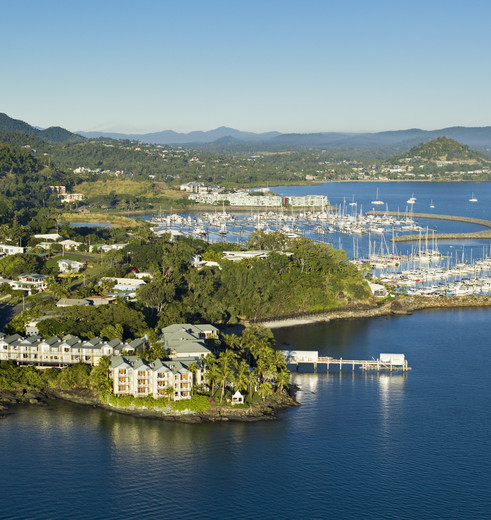 Het hotel Coral Sea Marina Resort in Airlie Beach