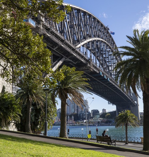 De boulevard langs de Harbor Bridge in Sydney