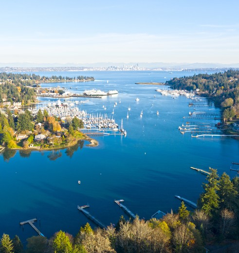 Puget Sound bij Bainbridge Island, USA