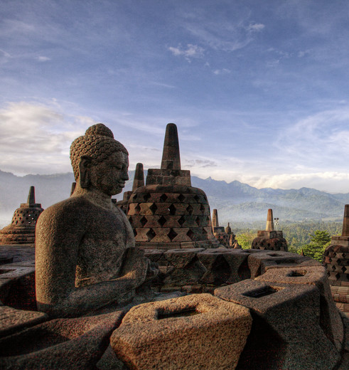 Imposante Borobudur tempel op Java bewonderen Imposante Borobudur tempel op Java bewonderen