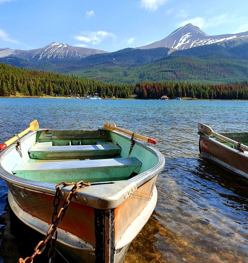 Mooie uitzichten op Maligne Lake