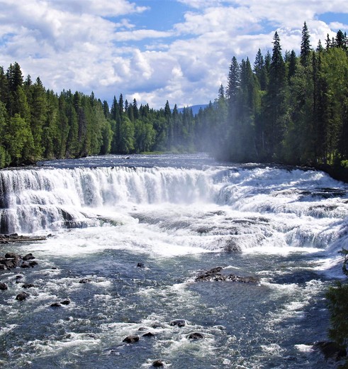 Dawson watervallen bij Wells Gray Provincial Park