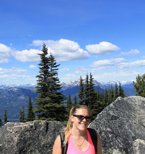 Van Verre medewerkster Nicole in Whistler, Canada