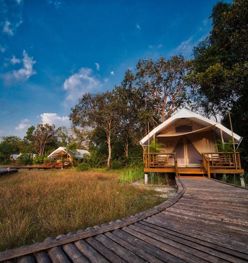 Glamping middenin Botum Sakor National Park in Cambodja