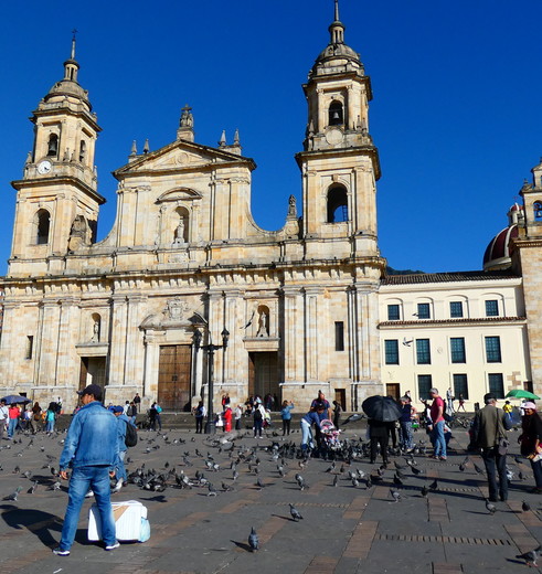 De kathedraal op het Plaza de Bolivar in Bogota
