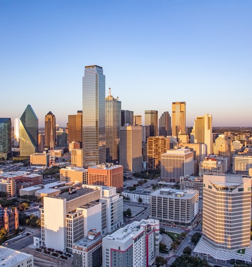 De skyline van Dallas, Texas, USA