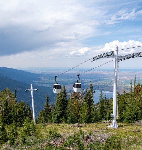 Kabelbaan bij Enterprise, regio Wallowa, Oregon, USA
