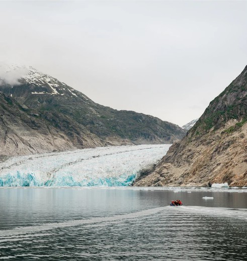 Imposante gletsjer vanaf je schip, Alaska, Amerika
