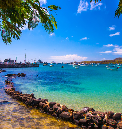 Aankomst in de haven van San Cristóbal, Galapagos Aankomst in de haven van San Cristóbal, Galapagos