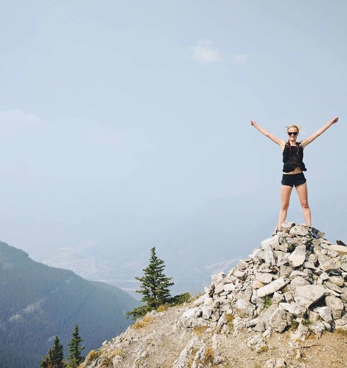 Berg beklimmen bij Kananaskis