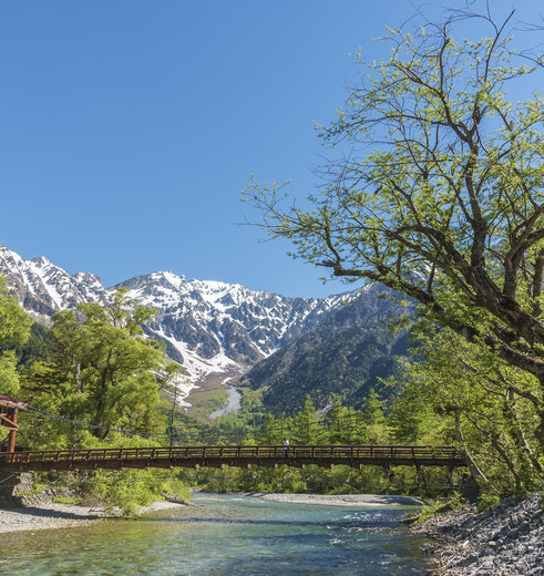 Prachtige uitzichten bij Kamikochi, in Japan