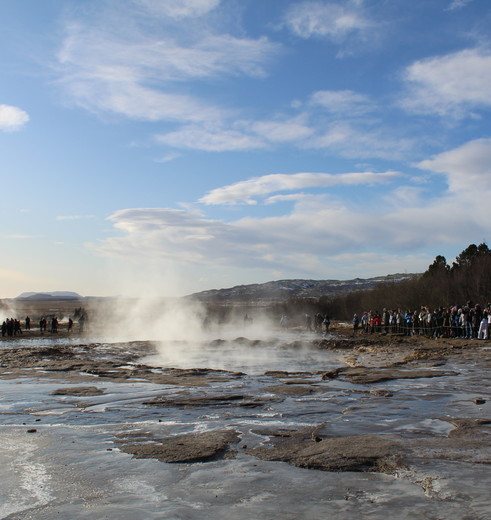 De bronnen rondom de geiser Geysir