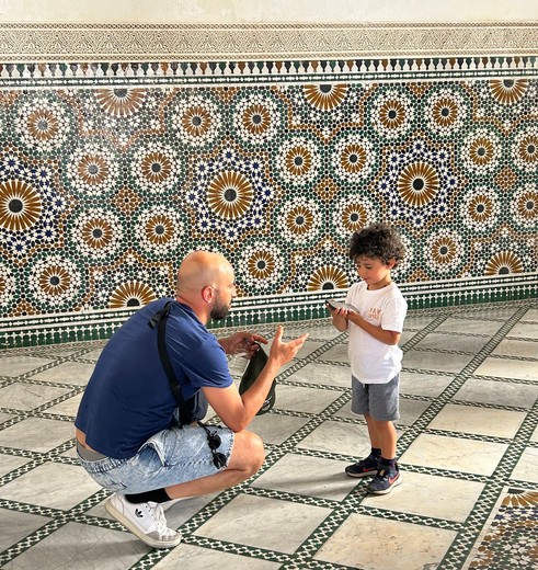 Vader en zoon in Meknes