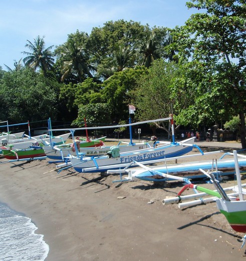 Boten op de stranden van Bali