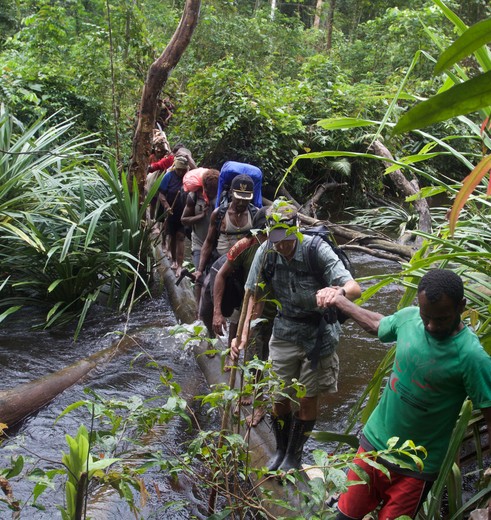 Spannende trekking, Irian Jaya, Indonesië