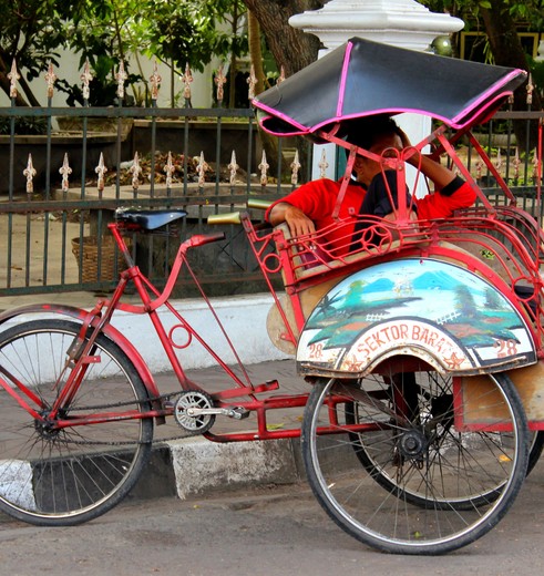 Neem een fietstaxi in Jogyakarta