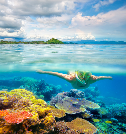 Snorkelen onderwater in Lombok