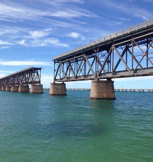 Uitzicht op de brug bij Islamorada