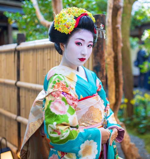 Maiko in Kyoto, Honshu, Japan