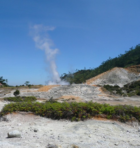 Java-Diengplateau-rokende zwavelbron