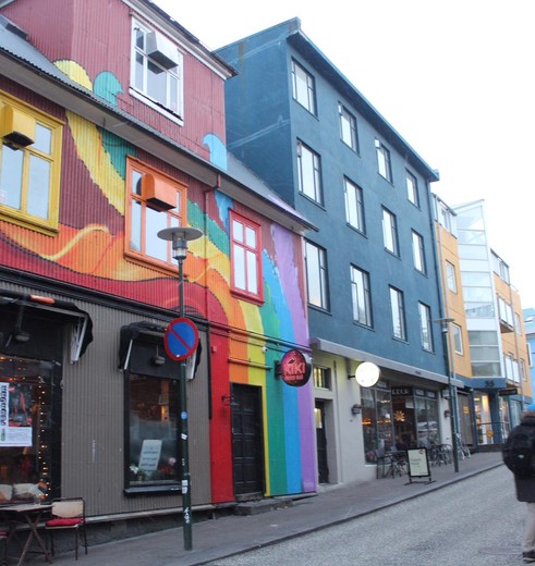 Kleurrijke straten van Reykjavík in IJsland