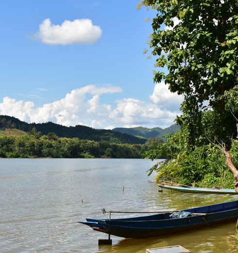 Uitzichten over de Nam Ou Rivier vanuit het dorp Ban Don Khoun, Nong Khiow - Laos