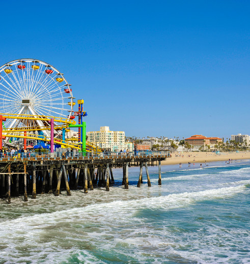 De pier van Santa Monica bij Los Angeles