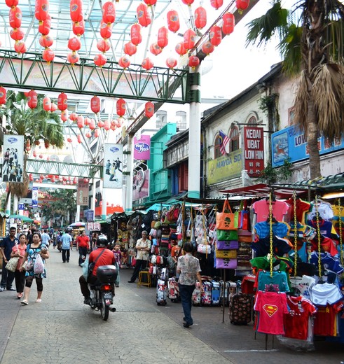 Gezellig winkeltjes in Chinatown in Kuala Lumpur