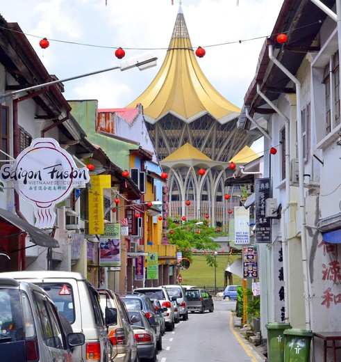 Gezellig straatje in Kuching