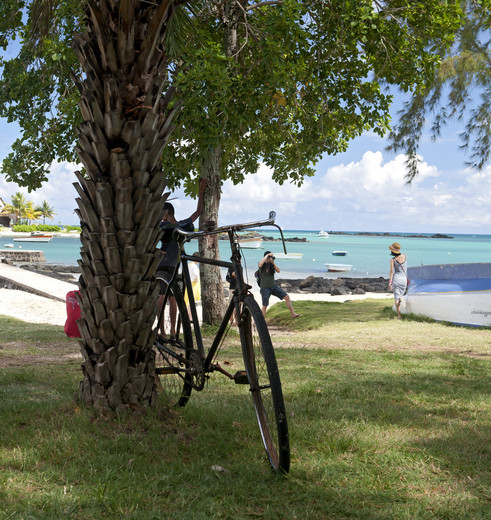 Geniet van het uitzicht op het strand in de omgeving van Poste Lafayette, Mauritius