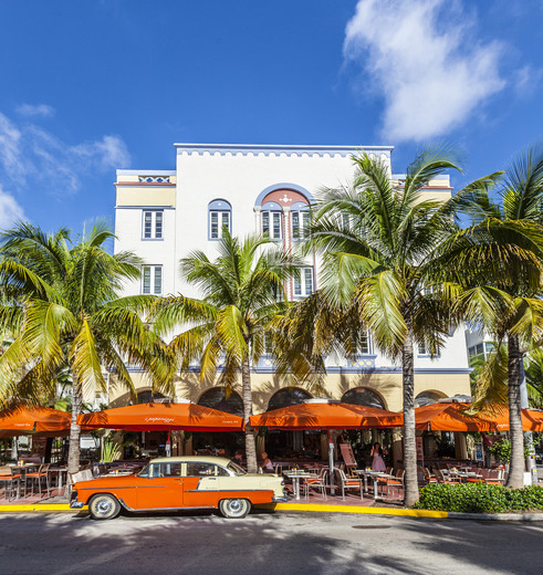 Gezellige straten in Miami, Florida