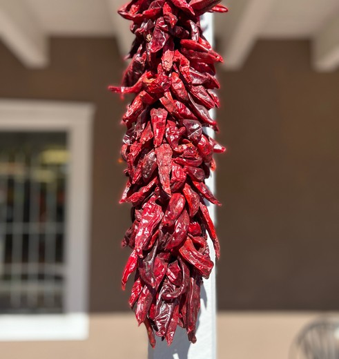 Rode en groene pepers zijn ingrediënten in de meeste maaltijden, New Mexico, USA