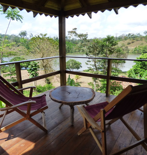 Prachtig uitzicht vanaf Guacimo Lodge in El Castillo, Nicaragua
