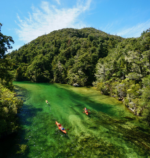 Kajakken door Abel Tasman, Nieuw-Zeeland: