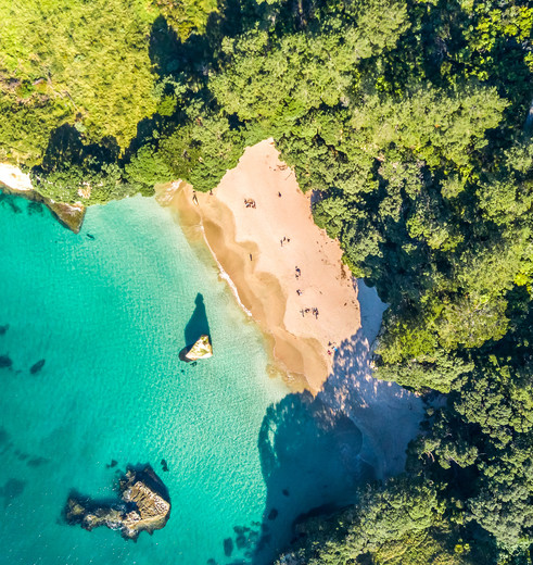 De schilderachtige kustlijn, Coromandel, Nieuw-Zeeland
