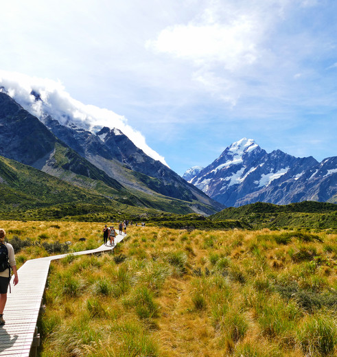 Wandelen door het Mount Cook National Park, Nieuw-Zeeland