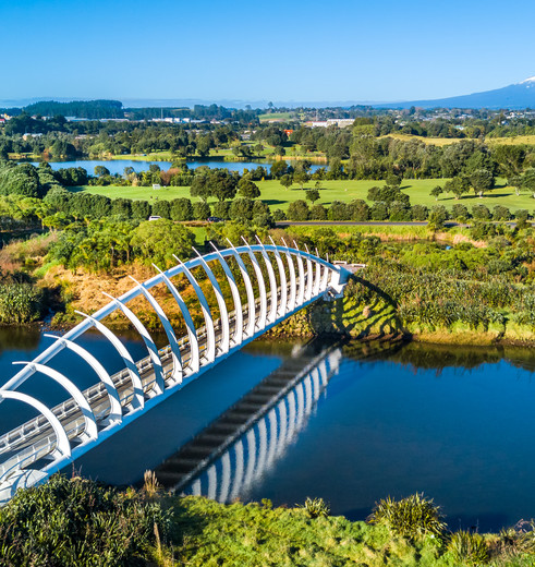 De groene omgeving van New Plymouth, Nieuw-Zeeland