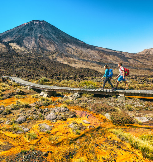 Wandelen in het Tongariro National Park, Nieuw-Zeeland