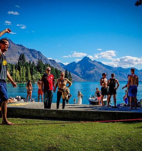 Lake Wakatipu in Queenstown, Nieuw-Zeeland