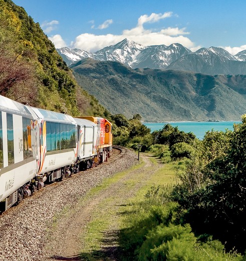 Stap aan boord van de Coastal Pacific trein zit het mooiste van Nieuw-Zeeland aan je voorbijkomen