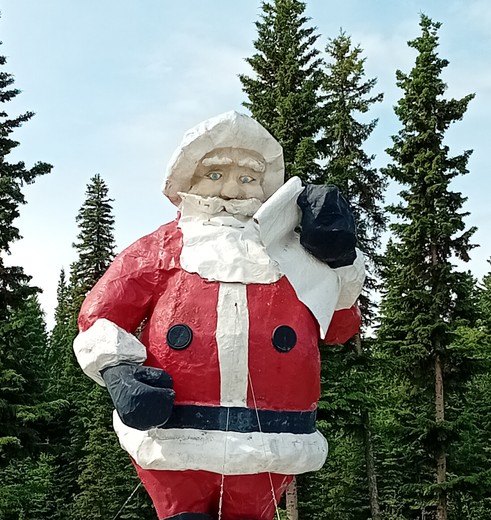 Ontmoet de kerstman in North Pole, Alaska, Amerika Ontmoet de kerstman in North Pole, Alaska, Amerika