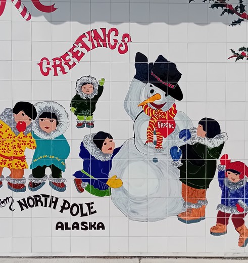 Kerstdorp in North Pole, Alaska, Amerika