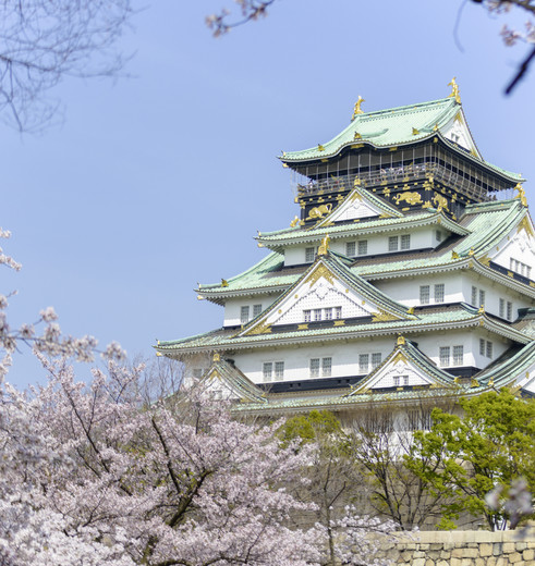 Kasteel in Oskaka, Honshu, Japan