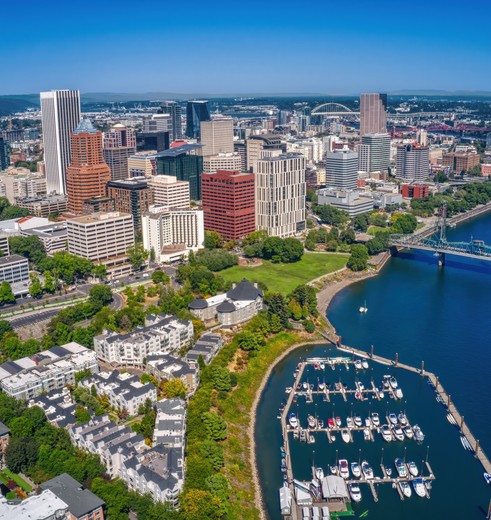 Skyline van Portland, Verenigde Staten