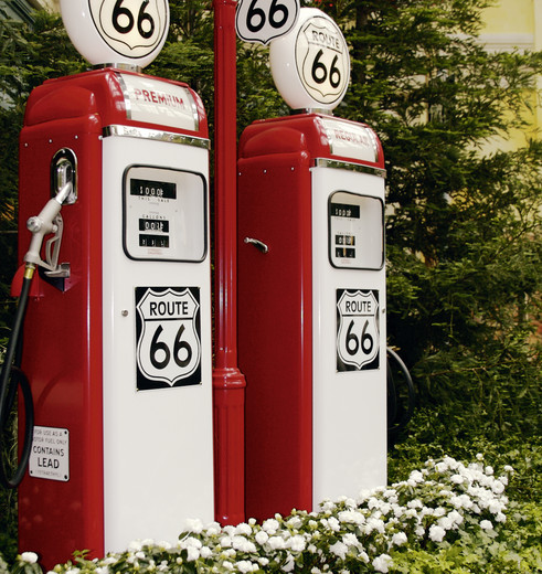 Historische tankstations langs de Route 66, Amerika