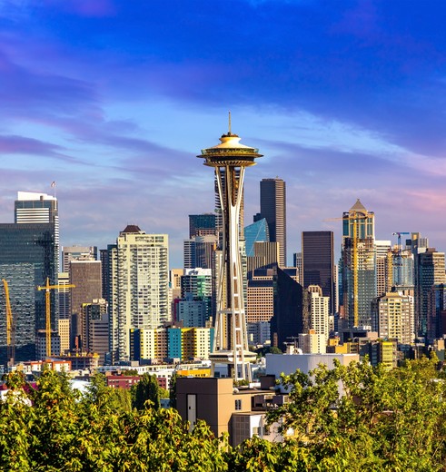 Skyline van Seattle, Noordwest-Amerika
