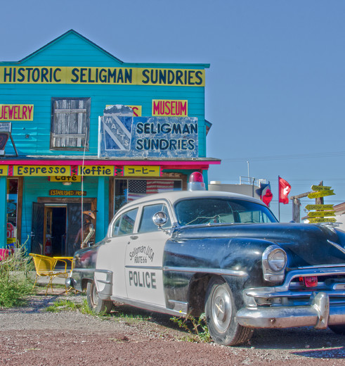 Klassieke auto's langs de Route 66, Amerika
