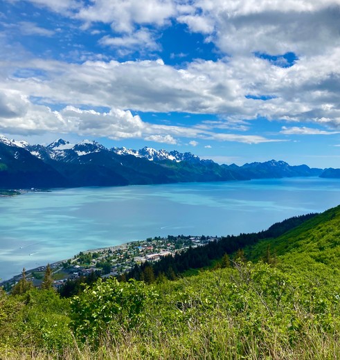 Blauw water bij Seward, Alaska, Amerika
