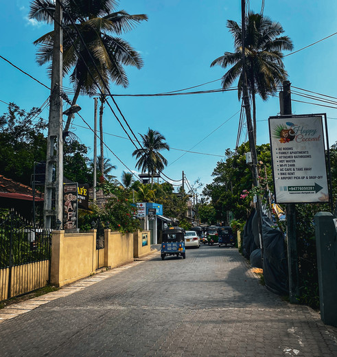 Straat in Unawatuna, Sri Lanka